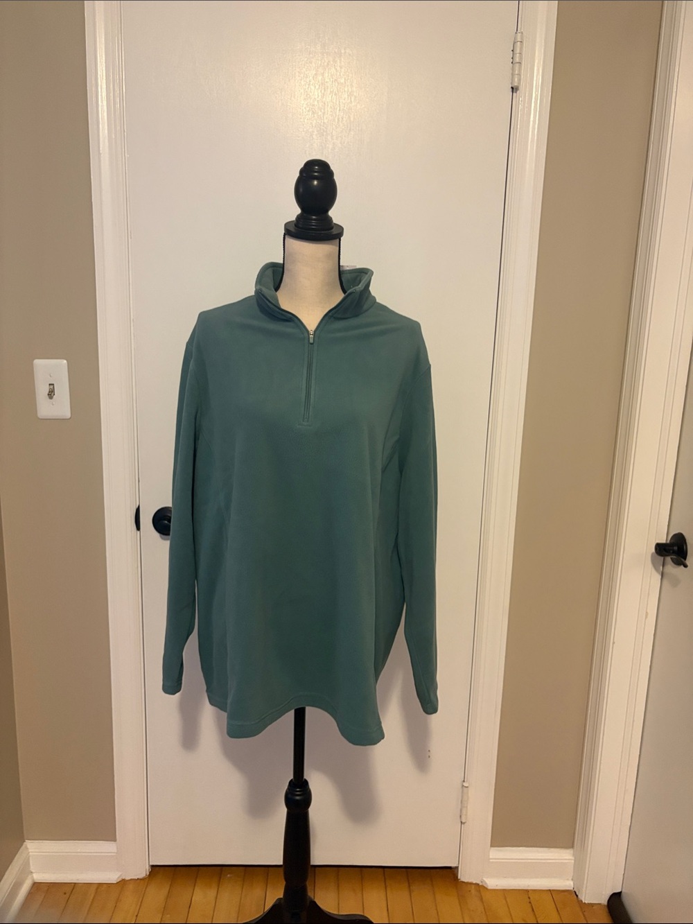 Lands' End Women's Half-Zip Fleece Pullover - Teal/green